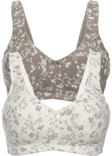 bonprix, bonprix BH ohne Bügel mit weicher Bio-Baumwolle (2er Pack)weiß 85Damen