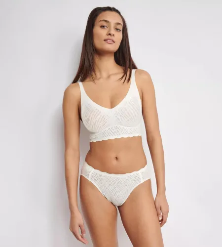 Sloggi, Sloggi - Bralette ZERO FEEL BLISS, für Damen, Beton-Optik / Weiss, Größe M