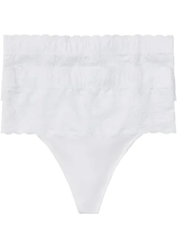bonprix, bonprix Medium Shape String (2er Pack)weiß 40Damen