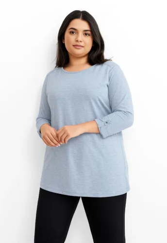 Only Carmakoma, ONLY CARMAKOMA 3/4-Arm-Shirt "CARSLUB 3/4 O-NECK FOLD UP TO JRS BS"