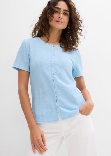 bonprix T-Shirt Slim Fit Passform, Kurzarm-Design, mit Knopfleiste