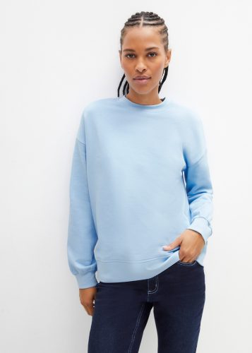bonprix Sweatshirt, Oversize-Passform, aus reiner Baumwolle, elastische Bündchen
