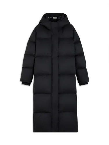 Tommy Hilfiger, Tommy Hilfiger Steppmantel "DOWN MAXI MODERN COAT" Kunstfaser, Kapuze