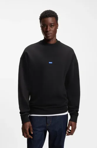 HUGO BLUE, HUGO Blue Sweatshirt "Nedro", Rundhalsausschnitt, Regular Fit, Logo-Patch