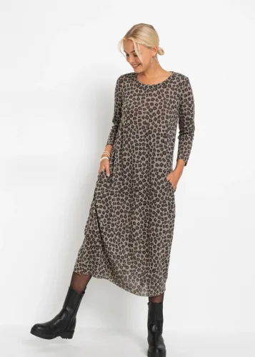 bonprix, bonprix Shirt-Midikleidbraun 48Damen