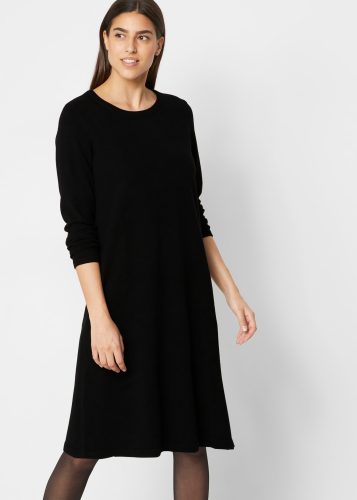 bonprix Strickkleid aus Baumwollmischung, figurumspielende Passform, unifarben