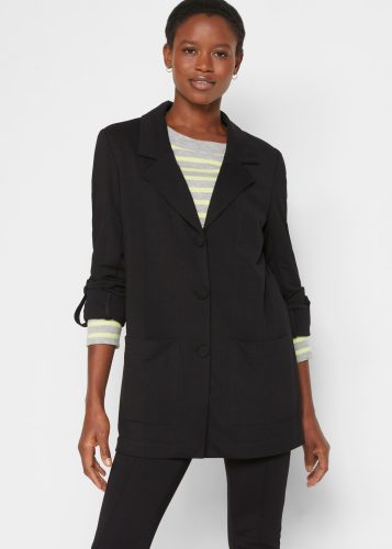 bonprix Sweatblazer 1 mit langem Arm, mit Reverskragen, Oversize Passform, aus Viskose