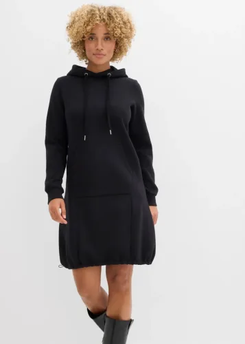 bonprix, bonprix Sweatkleid aus Baumwoll-Mixschwarz 44Damen