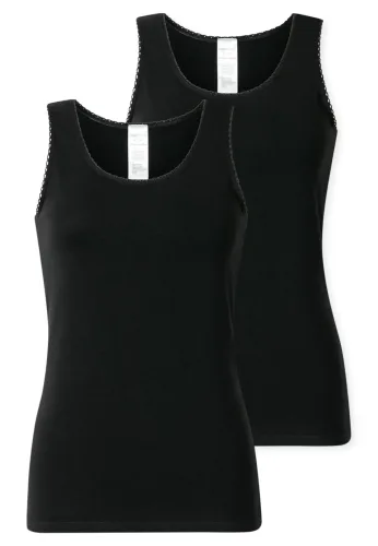 Schiesser, Schiesser Unterhemd "Modern Multipacks" mit schmalem Spitzenband, Single Jersey, bequem