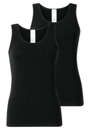 Schiesser, Schiesser Unterhemd "Modern Multipacks" mit schmalem Spitzenband, Single Jersey, bequem
