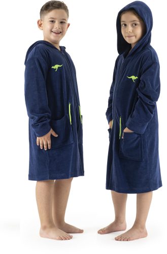 KangaROOS, KangaROOS Kinderbademantel »Kira, Ideal für Zuhause, Schwimmbad oder im Urlaub«, (1 St.), modernen, sportliches Design, leuchtenden Akzenten