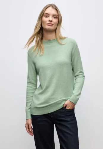 STREET ONE Strickpullover mit feiner Rollkante