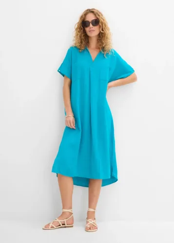 bonprix, bonprix Tunikakleid Oversize-Passform, Kaftan-Schnitt, Kimonoärmel, aus Baumwolle