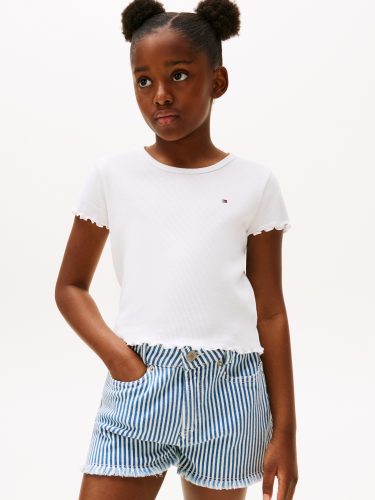 Tommy Hilfiger, Tommy Hilfiger T-Shirt »ESSENTIAL RIB TOP SS«, mit Logostickerei