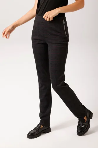 Aniston Casual, Aniston CASUAL Schlupfhose im dezenten, trendfarbenen Karo-Dessin - NEUE KOLLEKTION