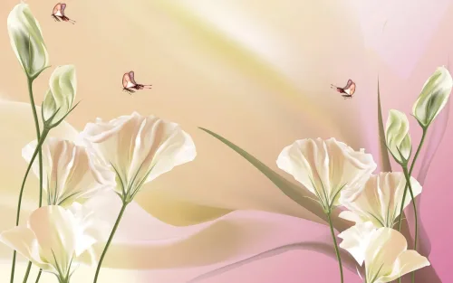 Papermoon, Papermoon Fototapete "Muster mit Blumen"