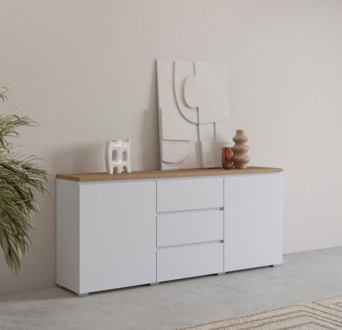 INOSIGN Sideboard »Modo, Breite 150 cm, moderne grifflose Kommode 2Türen/3 SK«, Schubladenkommode mit viel Stauraum, Einlegeböden verstellbar