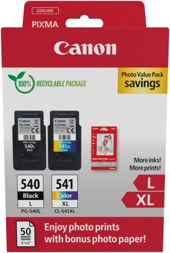 Canon, CANON Photo Value Pack L/XL CMYBK PGCL540/1 PIXMA MG2150 GP-501 50Bl.