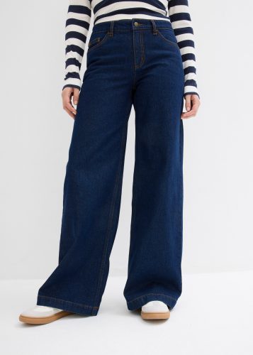 bonprix Weite Jeans mittlerer Bund, mit Elasthan-Anteil, aus Baumwolle