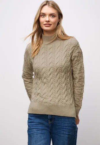 STREET ONE Rollkragenpullover mit Zopfmuster