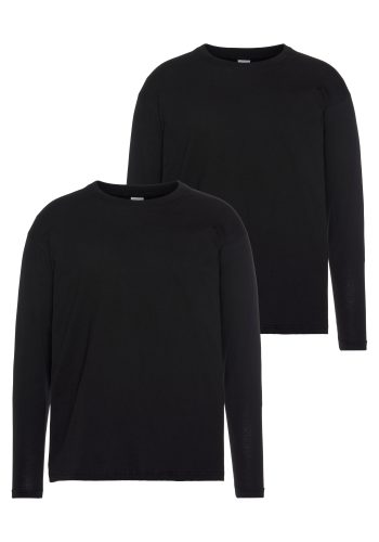 Fruit of the Loom Langarmshirt Packung, 2 Stk. aus reiner Baumwolle, 2-er Pack