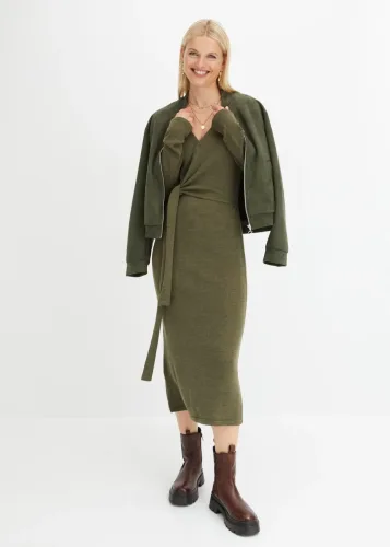 bonprix, bonprix Midi-Strickkleidgrün 48Damen