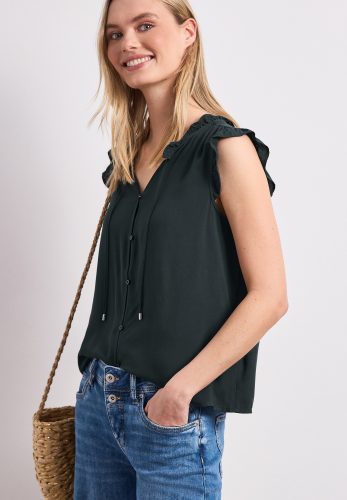 Street One, Blusentop mit Split Neck und Rüschen