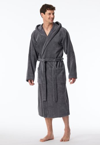 Schiesser - Essentials - Bademantel, für Herren, Grau, Größe S