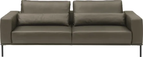 Musterring, Musterring 2,5-Sitzer "JustBPM100, 202 cm breit, aus hochwertigem Leder" wahlweise mit Nierenkissen und mot. Sitzauszug, Metallfuss in schwarz