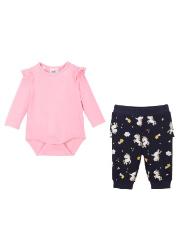 bonprix Body & Hose Set, 2 Regular Fit, mit Druckknöpfen, aus Baumwolle
