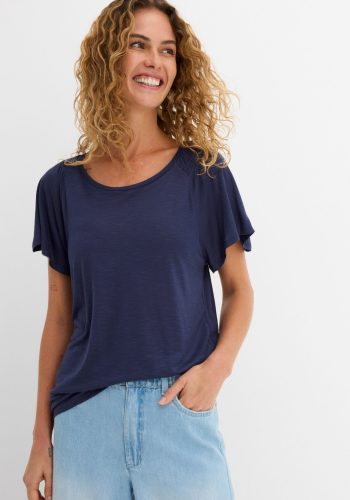 bonprix T-Shirt bequeme Passform, mit Flügelärmeln, Smokeeinsatz an der Schulter