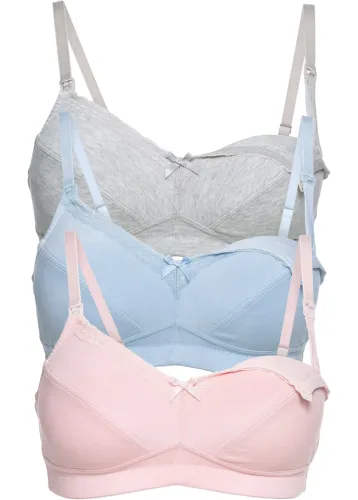 bonprix, bonprix Still BH ohne Bügel (3er Pack) mit Bio-Baumwollegelb 105Damen