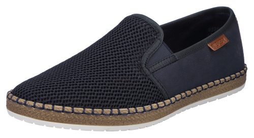 Rieker Slipper mit modischer Laufsohle in Bast-Optik