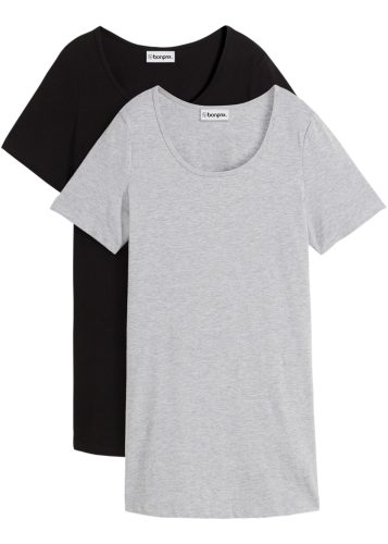 bonprix T-Shirt Packung, 2 lockerer loose fit, Halbarm, Longshirt