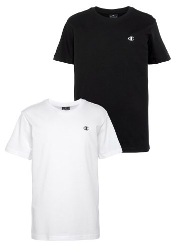 Champion T-Shirt Packung, 2 Stk. 2er-Pack, Kurzarm, mit Rundhalsausschnitt, aus Baumwolle