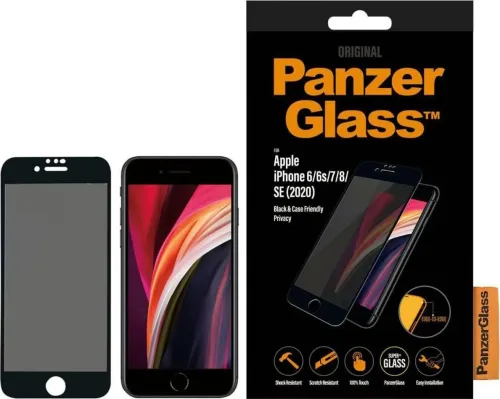 PanzerGlass, PanzerGlass - Displayschutz Case Friendly Privacy iPhone 6/6S/7/8/SE 2020, Transparent, One Size