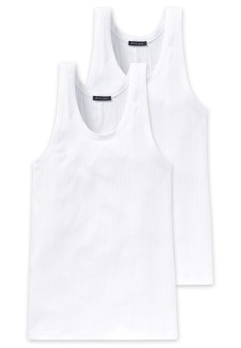 Schiesser, Schiesser Tank Top 2er-Pack Weiss - Authentic für Herren, Größe XL, 95 % Baumwolle, 5 % Elasthan