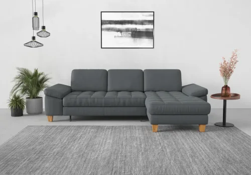 Sit & More, sit&more Ecksofa "Westham L-Form" mit Recamiere, mit oder ohne Bettfunktion, Bettkasten, Füsse Eiche