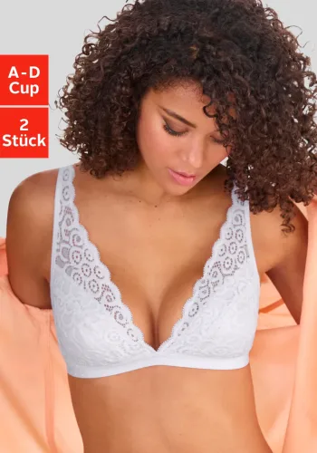 petite fleur Bralette-BH Packung, ohne Bügel aus Spitze, Dessous