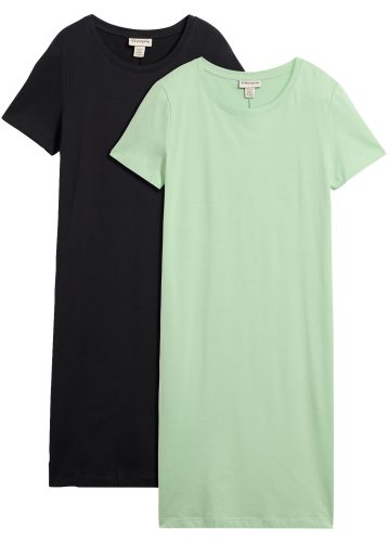 bonprix, bonprix Jerseykleid aus reiner Baumwolle (2er Pack)grün 40Damen