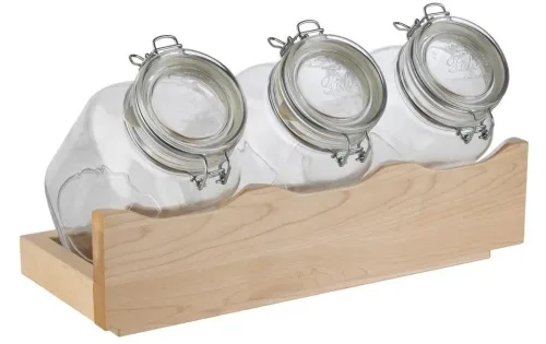 Aps, Buffet-Ständer 4-teilig inkl. 3 Gläser, Ahorn