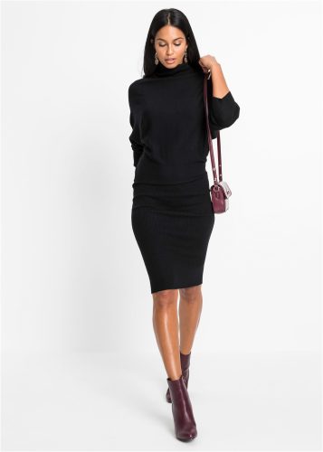 bonprix Strickkleid mit Rollkragen, aus Viskose, Polyamid und Polyester