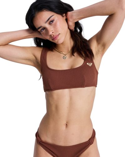 Roxy Sunshine Bralette A-C Cup Damen Bikini Braun, Damen, Größe: XL