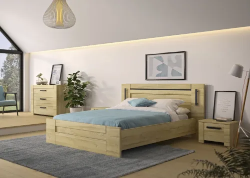 Gami, Gami Einzelbett "Sofia" 1 Stk. tlg. Bett mit integrierte Leselampe