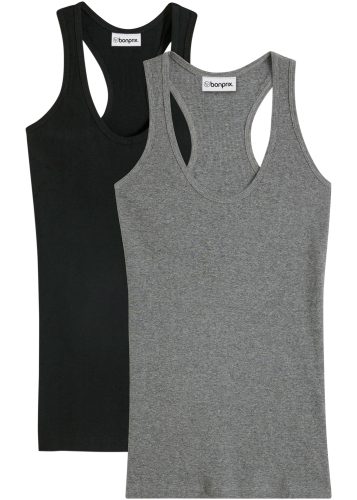 bonprix Tanktop Packung, 2 Ringerrücken, Ripp-Qualität