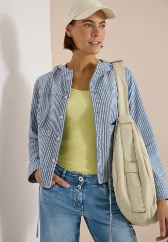 cecil, Overshirt mit Kapuze und Streifen