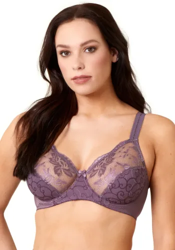 Elbrina, Elbrina Bügel-BH "EMBROIDERY" breite Träger, ohne Schale, mit Bügel, mit Spitze, feminin