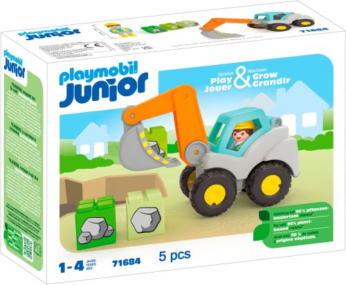 PLAYMOBIL, 71684 Junior: Schaufelbagger, Konstruktionsspielzeug