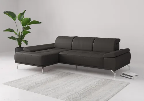 home affaire, Home affaire Ecksofa "Caluna" Inkl.Sitztiefenverstellung, wahlweise mit Kopf- und Armteilverstellung