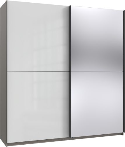 Wimex, Wimex Kleiderschrank »Mugano, B/T/H 135 oder 180/65/198cm, Made in Germany«, (wähle Deine Ausstattung: Basic oder Premium!), 2 Schwebetüren mit oder ohne Spiegel, Metallgriffe